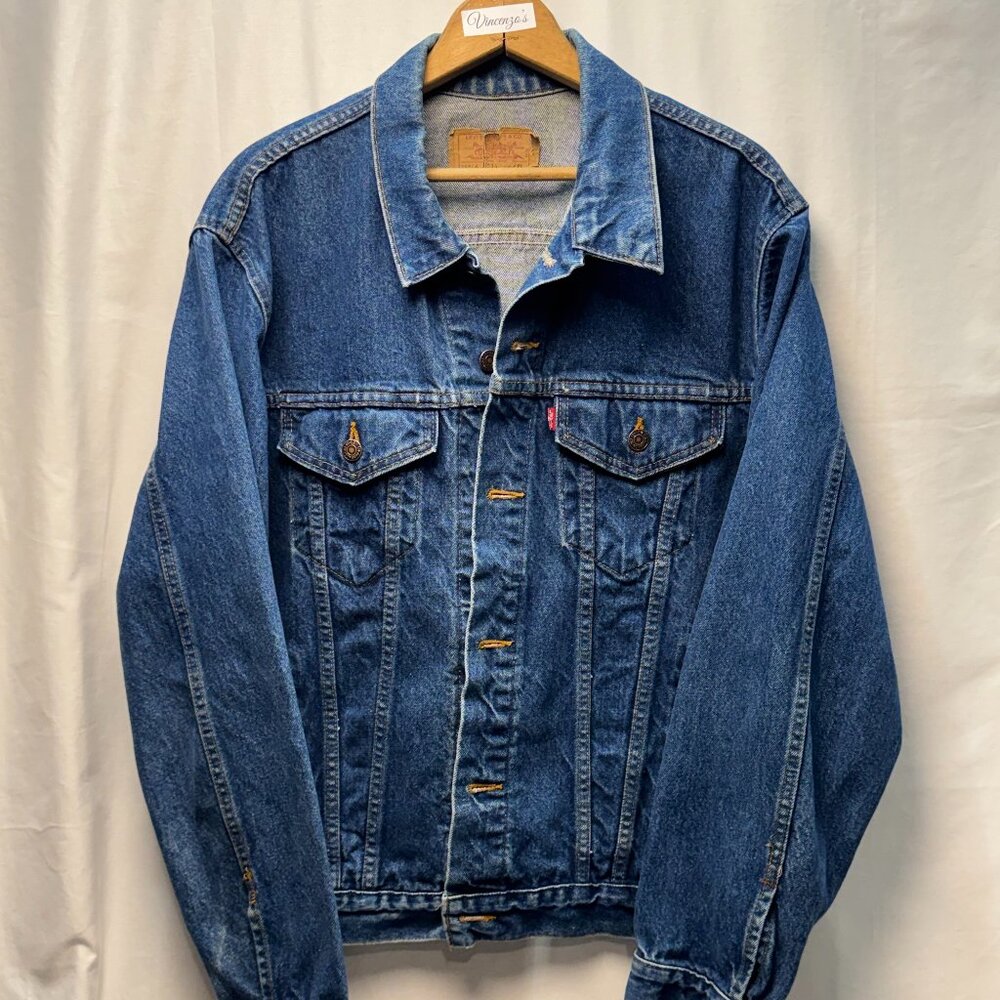 Vintage Levi’s 71506 Denim Jacket USA Made Type 3 Trucker 42L 80s